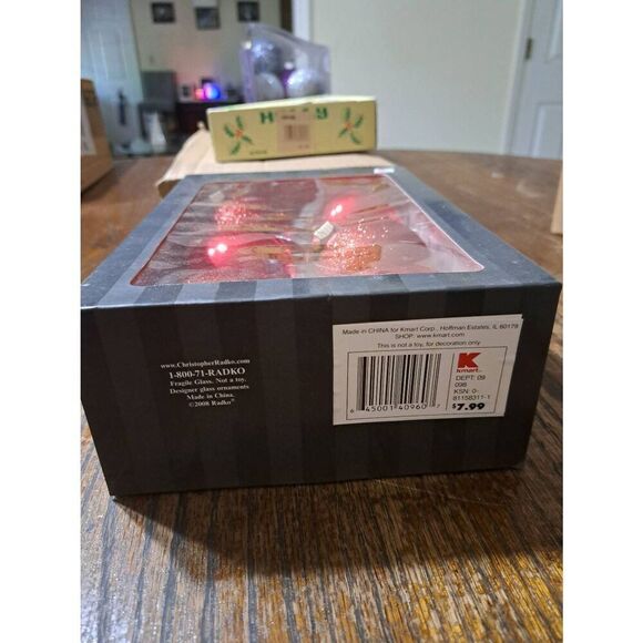 Vintage Red Glass Christmas Holiday Tree Ornaments Glass Balls - Picture 4 of 6